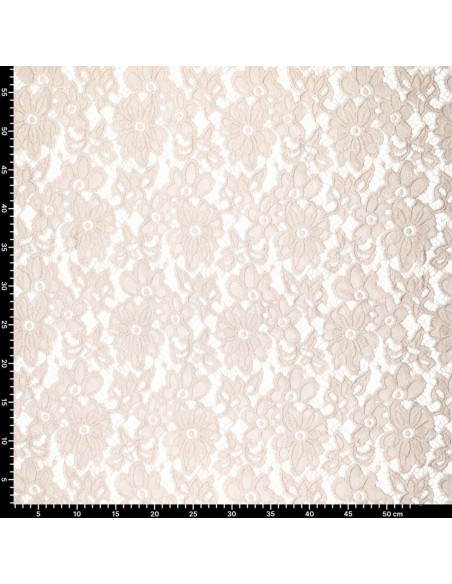 Bloom Stretch Guipure Fabric - Beige