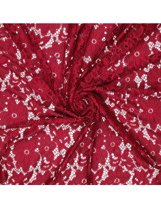 Bloom Stretch Guipure Fabric - Red