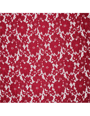 Bloom Stretch Guipure Fabric - Red