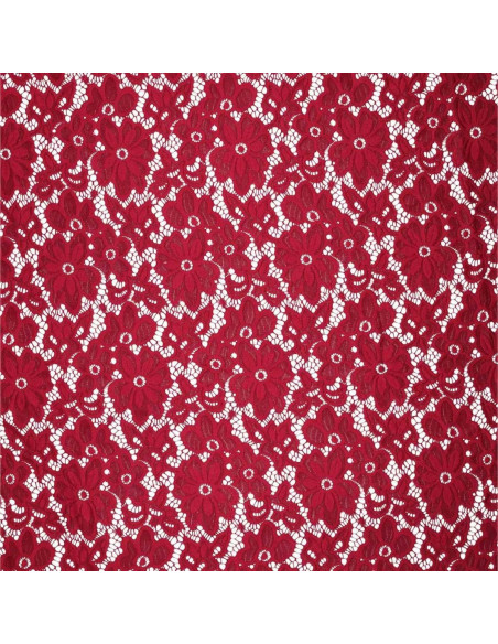 Bloom Stretch Guipure Fabric - Red