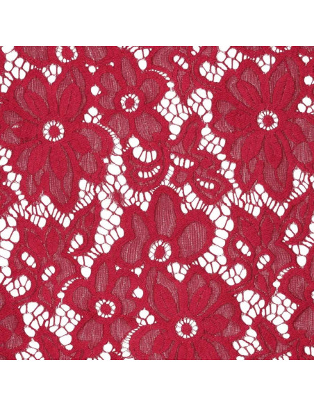 Bloom Stretch Guipure Fabric - Red