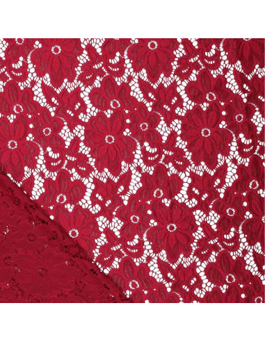 Bloom Stretch Guipure Fabric - Red