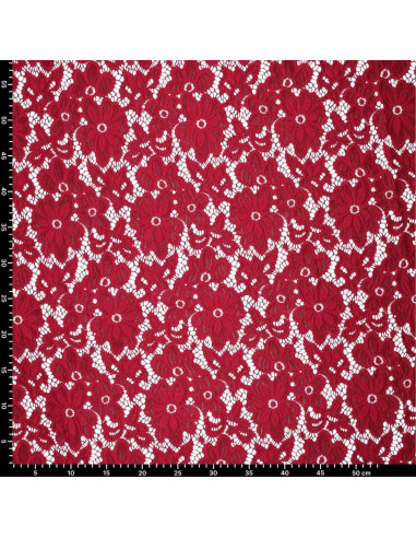Bloom Stretch Guipure Fabric - Red