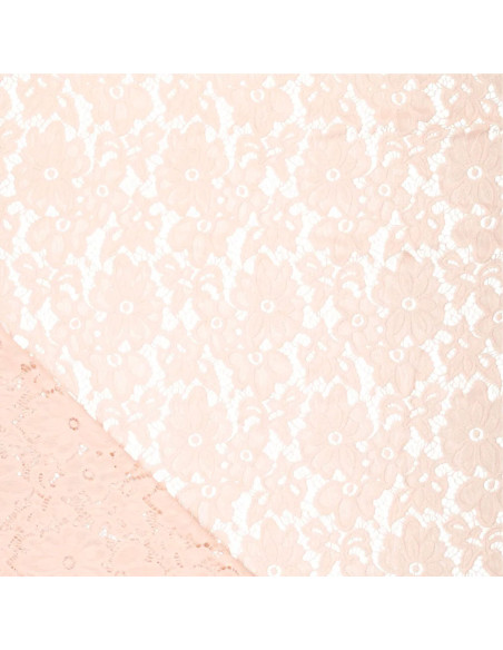 Bloom Stretch Guipure Fabric - Light Pink