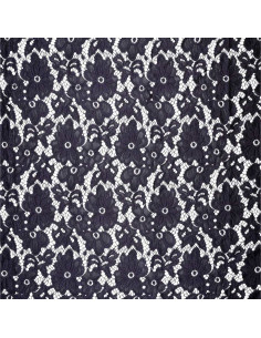 Bloom Stretch Guipure Fabric - Navy Blue 2