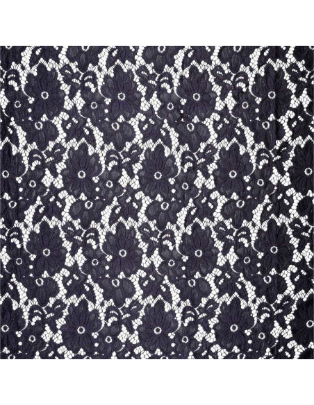 Bloom Stretch Guipure Fabric - Navy Blue