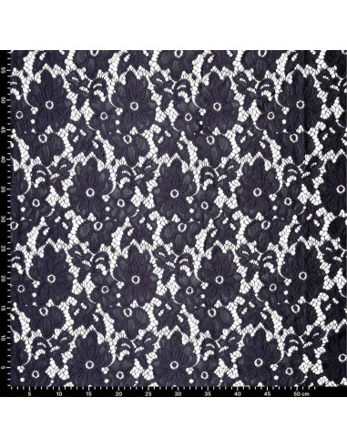 Bloom Stretch Guipure Fabric - Navy Blue
