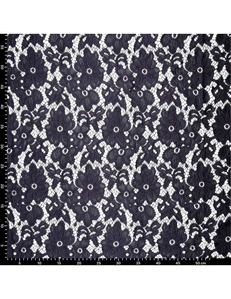 Bloom Stretch Guipure Fabric - Navy Blue
