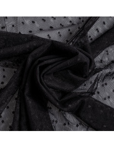 Stretch plumetis tulle - Black