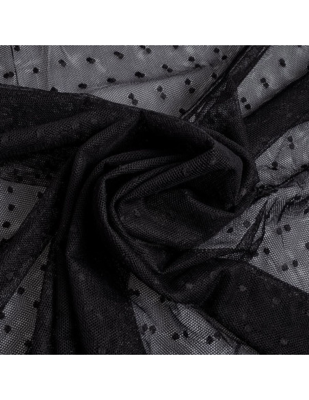 Stretch plumetis tulle - Black