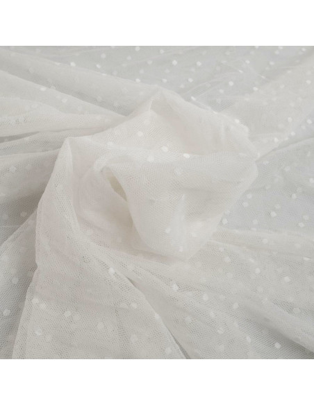 Stretch plumetis tulle - Ecru