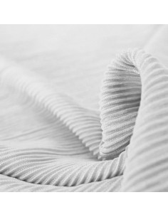 Pleated satin fabric - White
