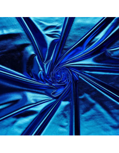 Stretch lamé fabric - Blue