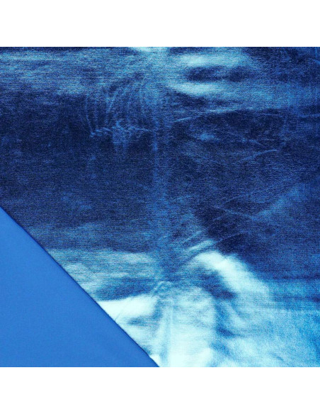 Stretch lamé fabric - Blue