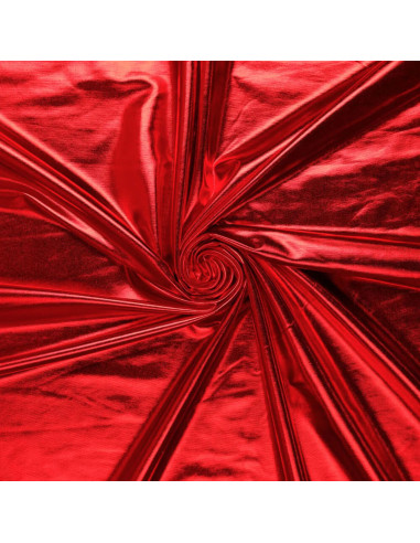 Stretch lamé fabric - Red