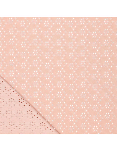 Stretch English embroidery fabric - Old pink