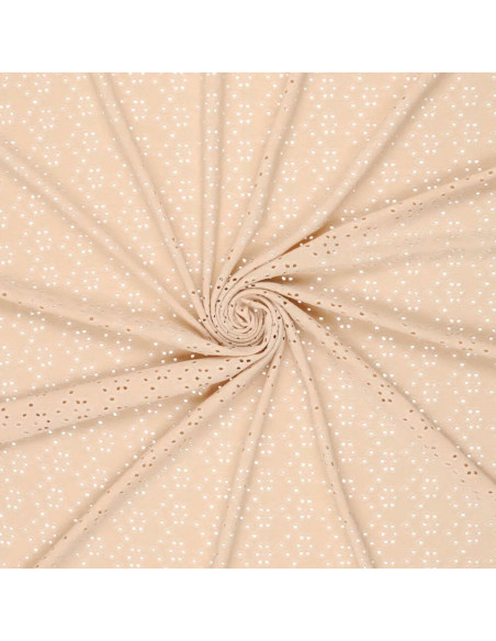 Stretchable English embroidery fabric - Light beige