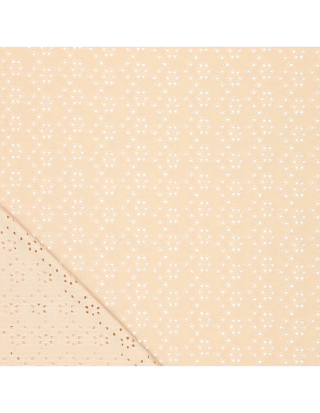 Stretchable English embroidery fabric - Light beige