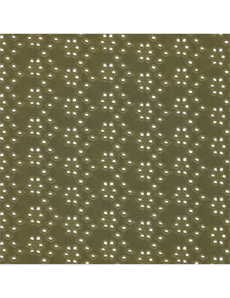Stretchable English embroidery fabric - Khaki