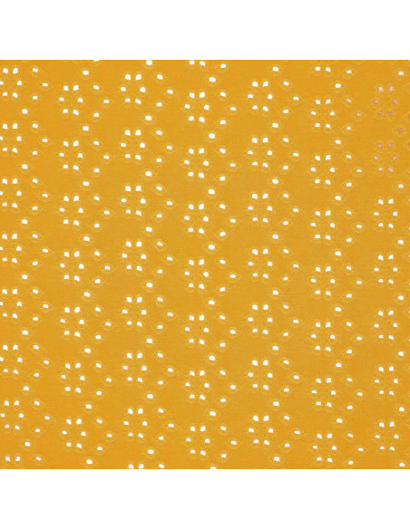 Stretch English embroidery fabric - Curry