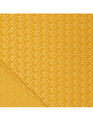 Stretch English embroidery fabric - Curry