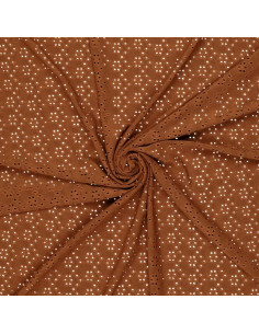 Stretchable English embroidery fabric - Hazelnut