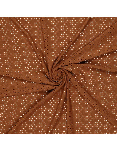 Stretchable English embroidery fabric - Hazelnut