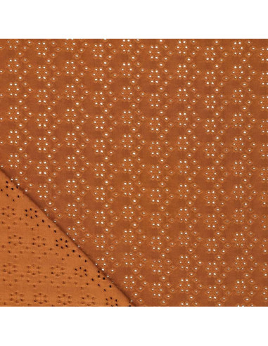 Stretchable English embroidery fabric - Hazelnut