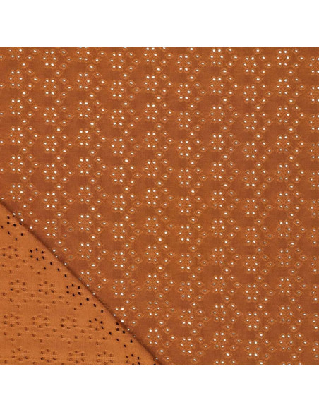 Stretchable English embroidery fabric - Hazelnut