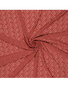Stretch English embroidery fabric - Brick