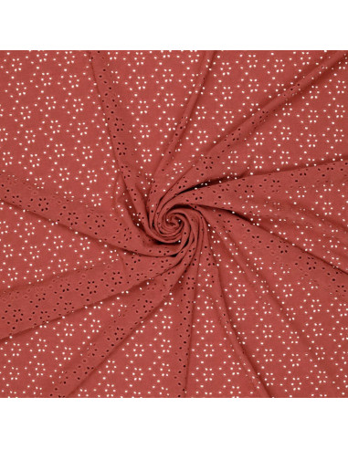 Stretch English embroidery fabric - Brick