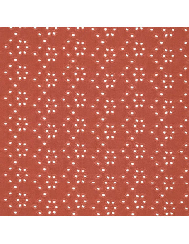 Stretch English embroidery fabric - Brick
