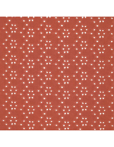 Stretch English embroidery fabric - Brick