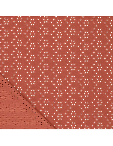 Stretch English embroidery fabric - Brick