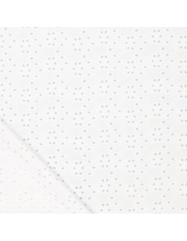 Stretchable English embroidery fabric - White