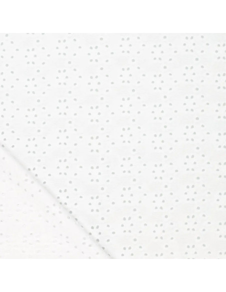 Stretchable English embroidery fabric - White