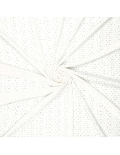 Stretchable English embroidery fabric - Ecru