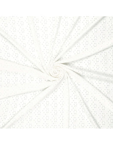 Stretchable English embroidery fabric - Ecru