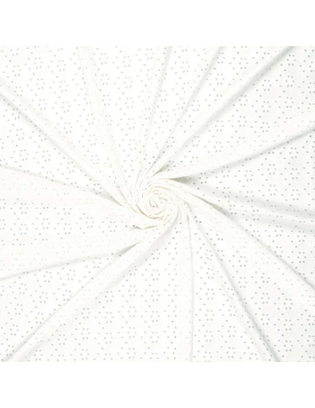 Stretchable English embroidery fabric - Ecru