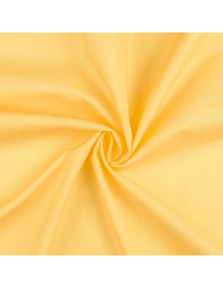 Plain cretonne cotton fabric - Straw yellow