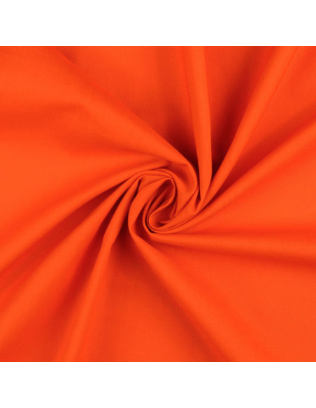 Plain cotton cretonne fabric - Orange