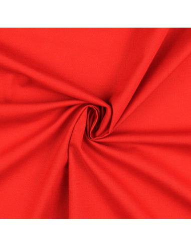 Plain cotton cretonne fabric - Red