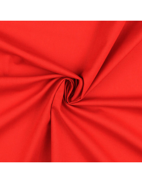 Plain cotton cretonne fabric - Red
