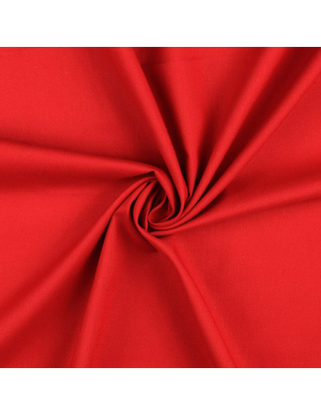 Plain cretonne cotton fabric - Poppy red