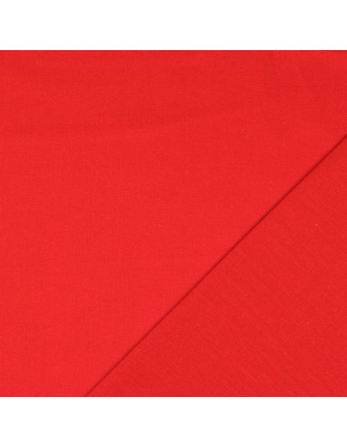 Plain cretonne cotton fabric - Poppy red