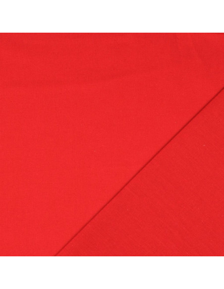 Plain cretonne cotton fabric - Poppy red