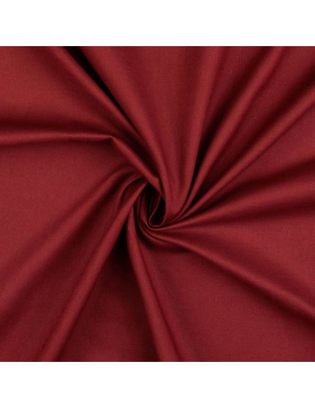 Plain cotton cretonne fabric - Wine red