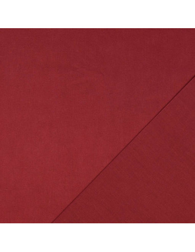 Plain cotton cretonne fabric - Wine red