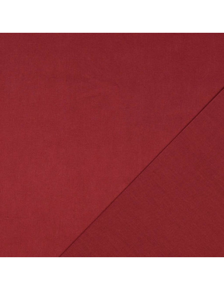 Plain cotton cretonne fabric - Wine red