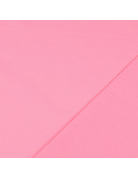 Plain cotton cretonne fabric - Pink